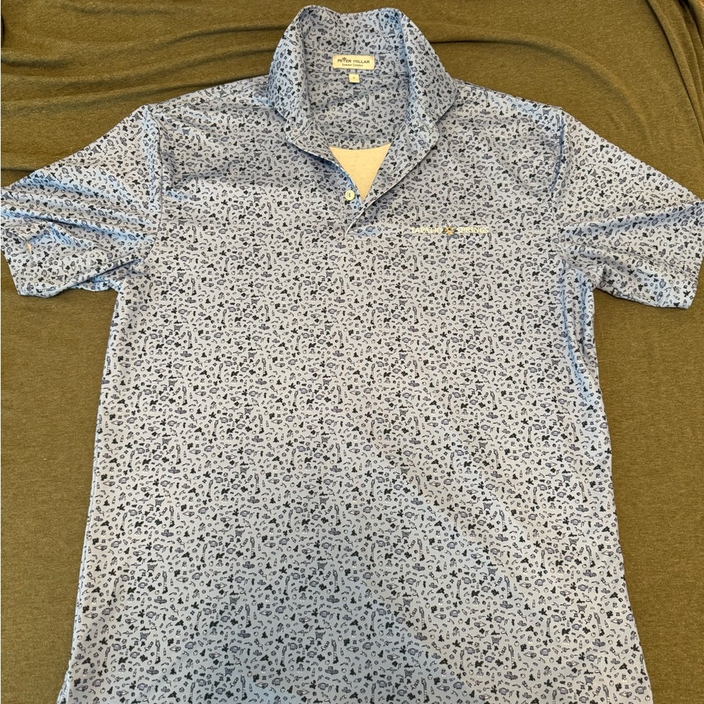 Peter Millar Blue Polo Shirt Lightweight Casual